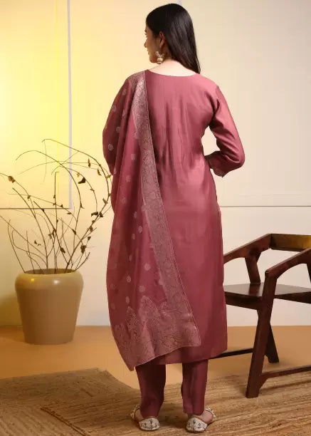 Embroidered Kurta, Salwar & Dupatta Set
